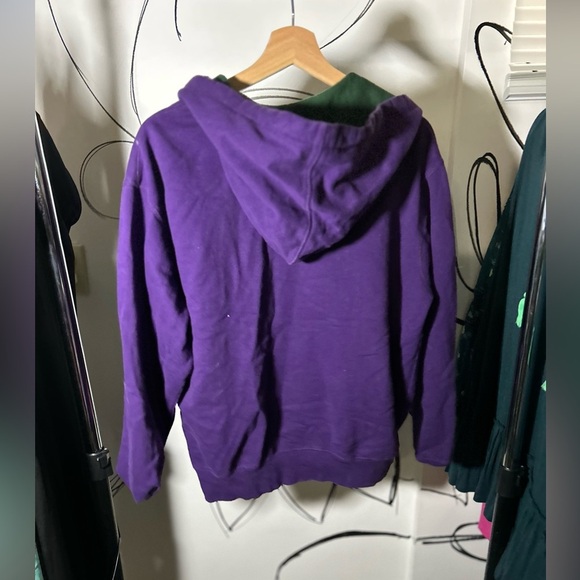 U.S. Polo Assn. Purple Hoodie w/ Green Appliqué Logo + Lined Hood Size Small - Picture 6 of 6